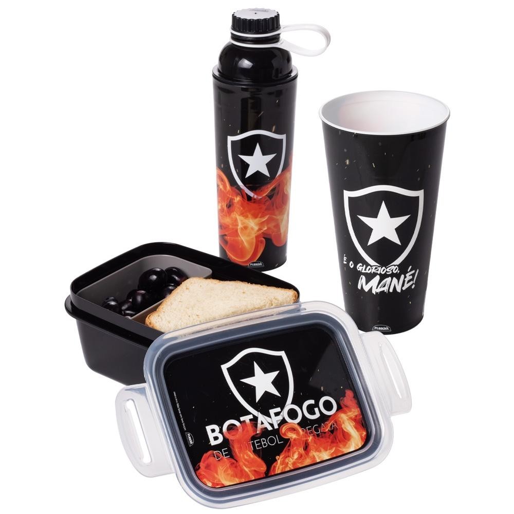 Kit Torcedor Botafogo: Copo, Garrafa e Marmita!