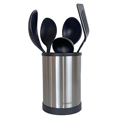 Kit Tramontina 6 Peças em Nylon + Pote Inox Giratório