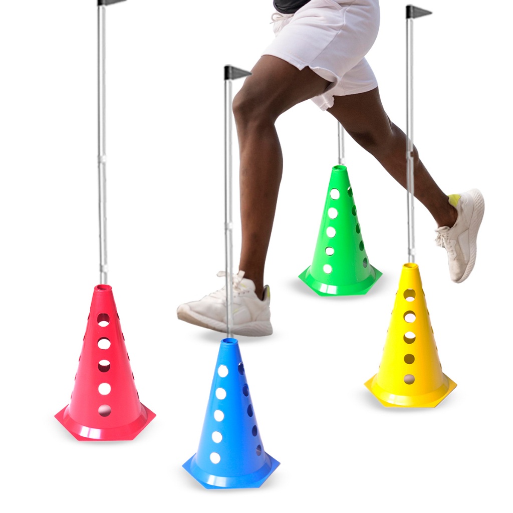 Kit Treinamento Funcional Agilidade: 4 Cones + 2 Barreiras para Treino Explosivo