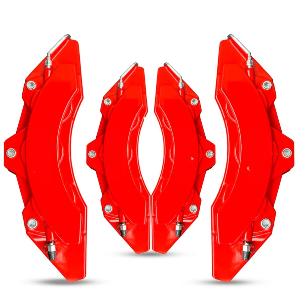 Kit 4 Capas de Pinça de Freio Universal com Logo e Cola - Estilo Tuning Vermelho