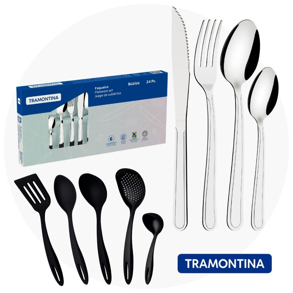 Kit Utensílios + Faqueiro Tramontina: Cozinha Completa!