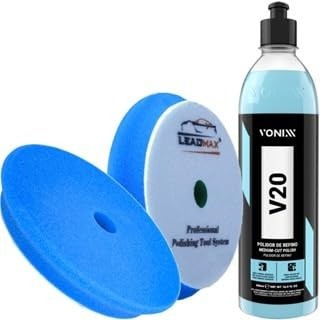 Kit Polidor de Refino V20 500ml Vonixx + Boina LeadMax 6" para Acabamento Impecável