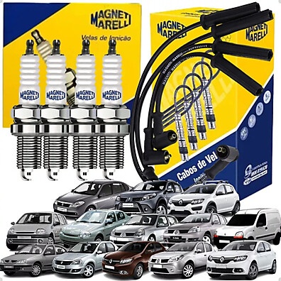 Kit Velas e Cabos Clio Logan Megane 1.6 8V