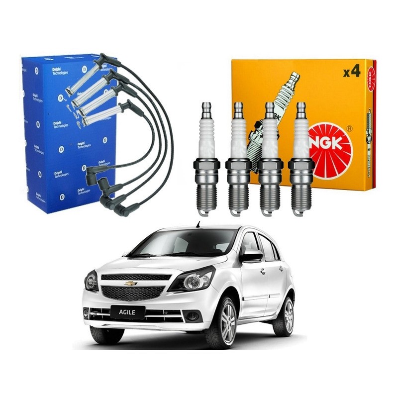 Kit Velas e Cabos Ngk: Agile 1.4 (2009-2013)