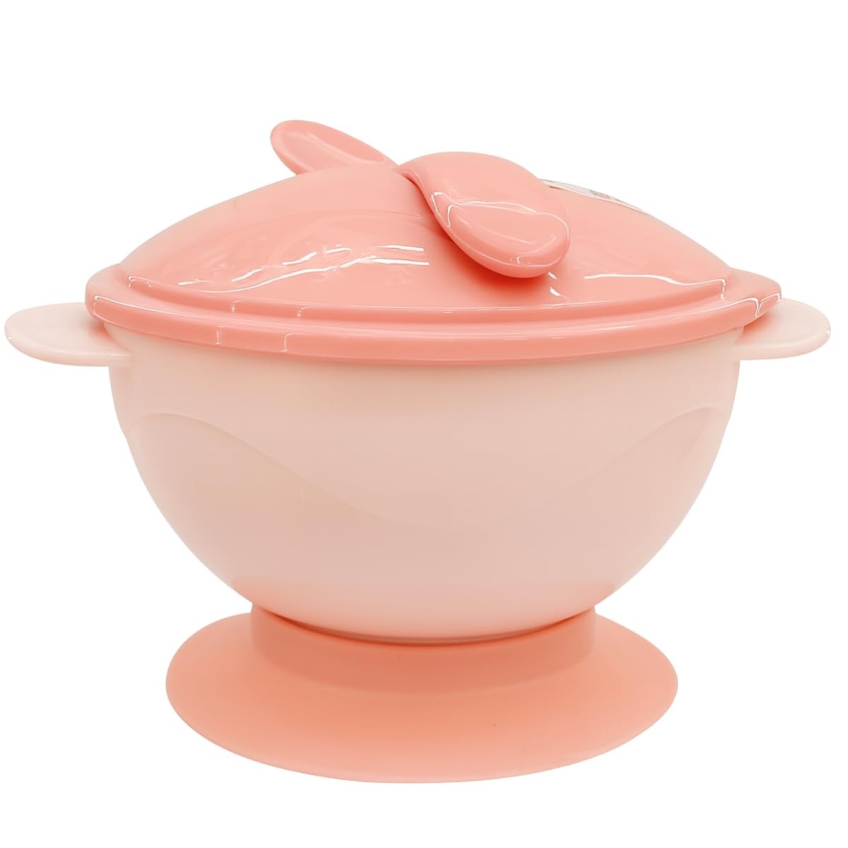 Kit Introdução Alimentar Rosa com Pote, Tampa e Colher Ventosa - Segurança e Praticidade na Hora da Papinha
