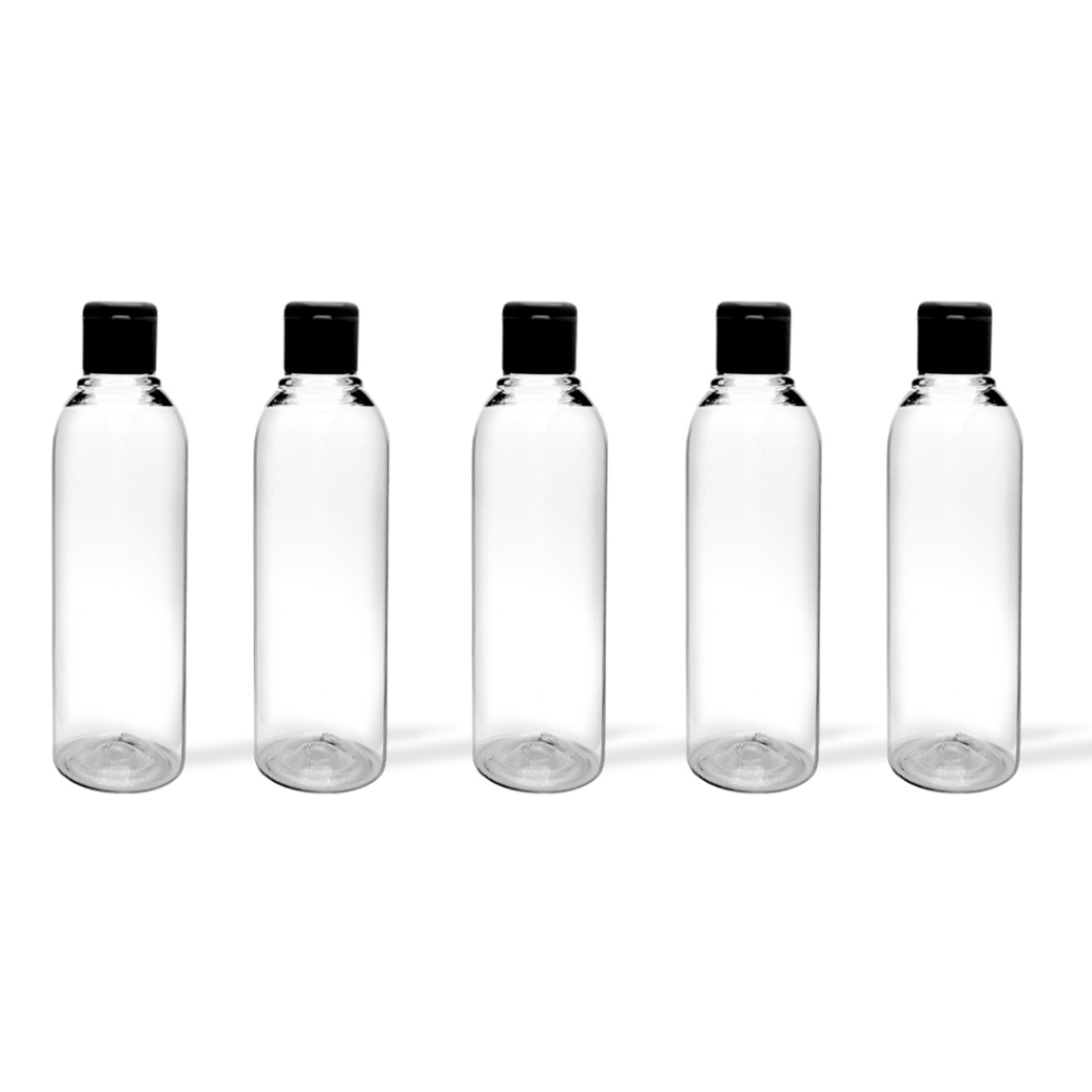 Kit Viagem 5 Frascos 60ml com Tampa Fliptop – Minimalista e Prático