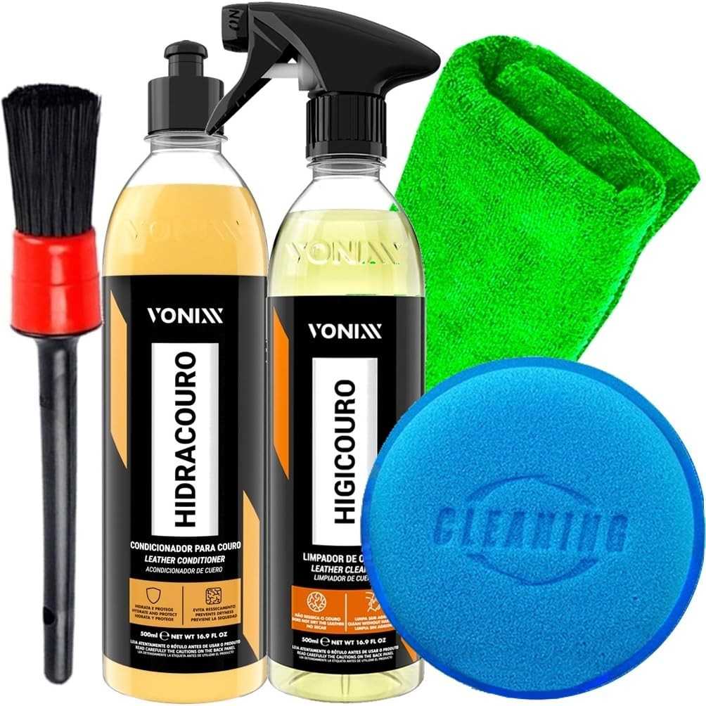 Kit Profissional Vonixx: Limpeza e Hidratação Completa para Couro