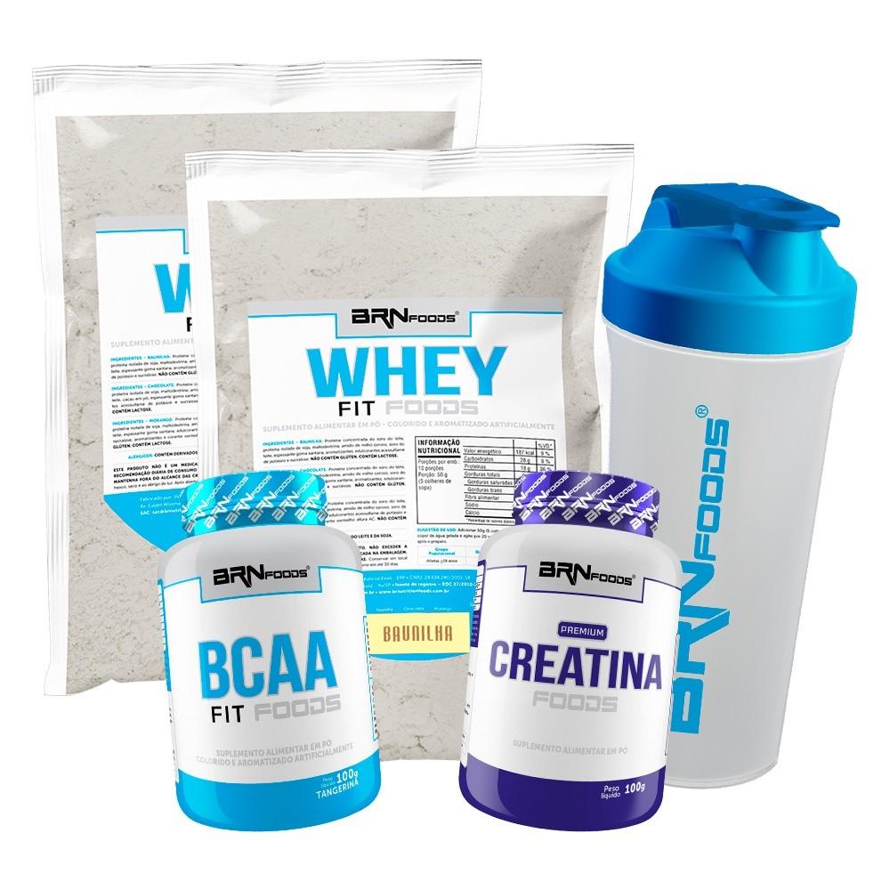 Kit Whey + BCAA + Creatina BRN: Ganhe Massa!