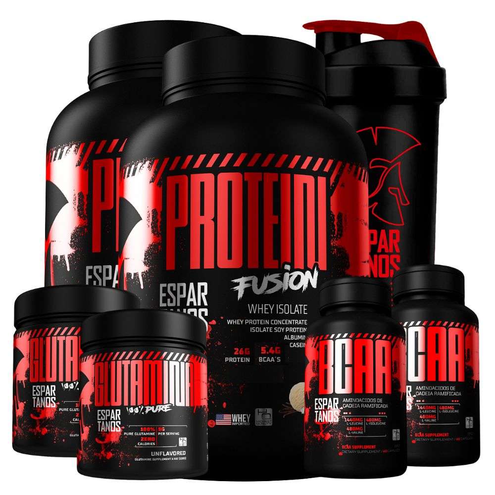 Kit Whey + BCAA + Glutamina: Maximize Seus Resultados!