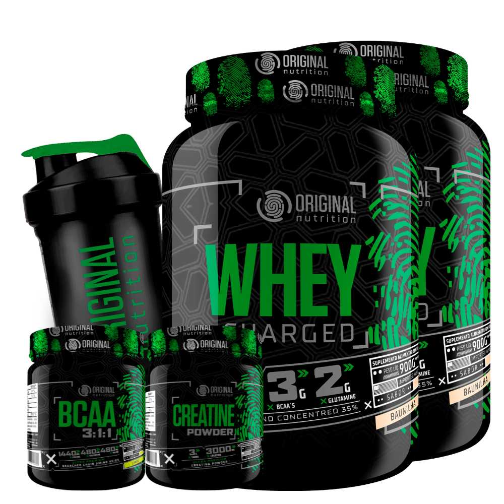 Kit Whey Protein + BCAA + Creatina: Hipertrofia!