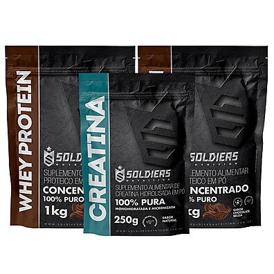 Kit Whey Protein + Creatina 100% Importado - Soldiers Nutrition