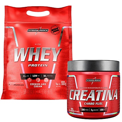Kit Whey Protein + Creatina: Ganhe Massa e Força com Nutri e Carbo Fuel