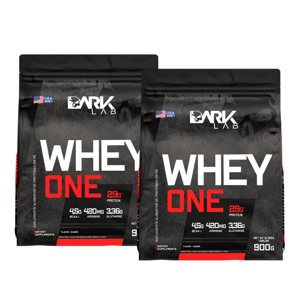 Kit Whey Protein One Refil 900g Dark Lab: 2x com BCAA, Glutamina e Arginina