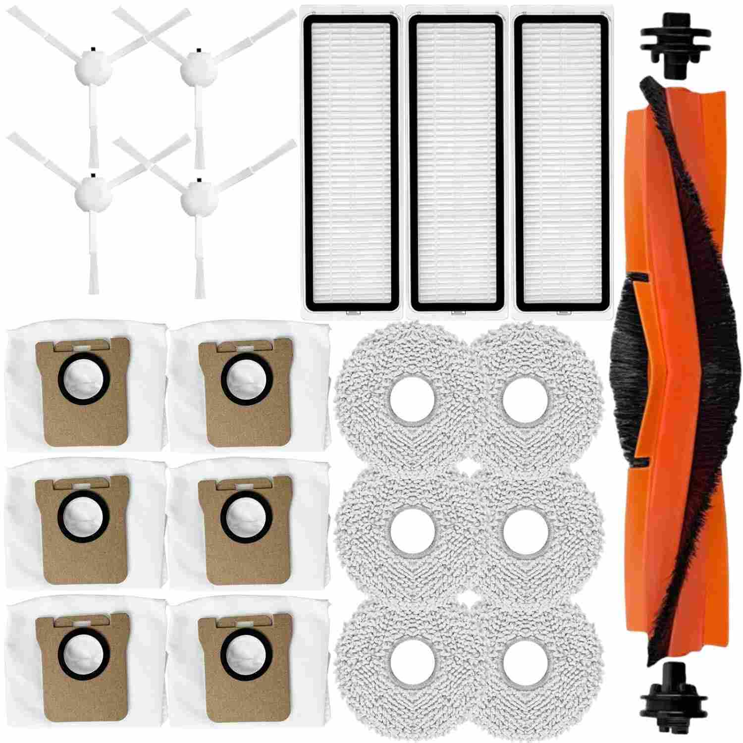 Kit de Acessórios para Aspirador Robô Xiaomi X20+/X10+ - Escova, Filtros, Sacos e Mais