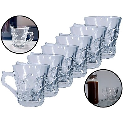 Kit Xícaras Vidro 6 Peças 150ml – Elegância e Praticidade para o Seu Café