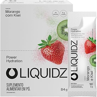 LIQUIDZ Morango Kiwi: Eletrólitos Sem Açúcar (14 Sachês)