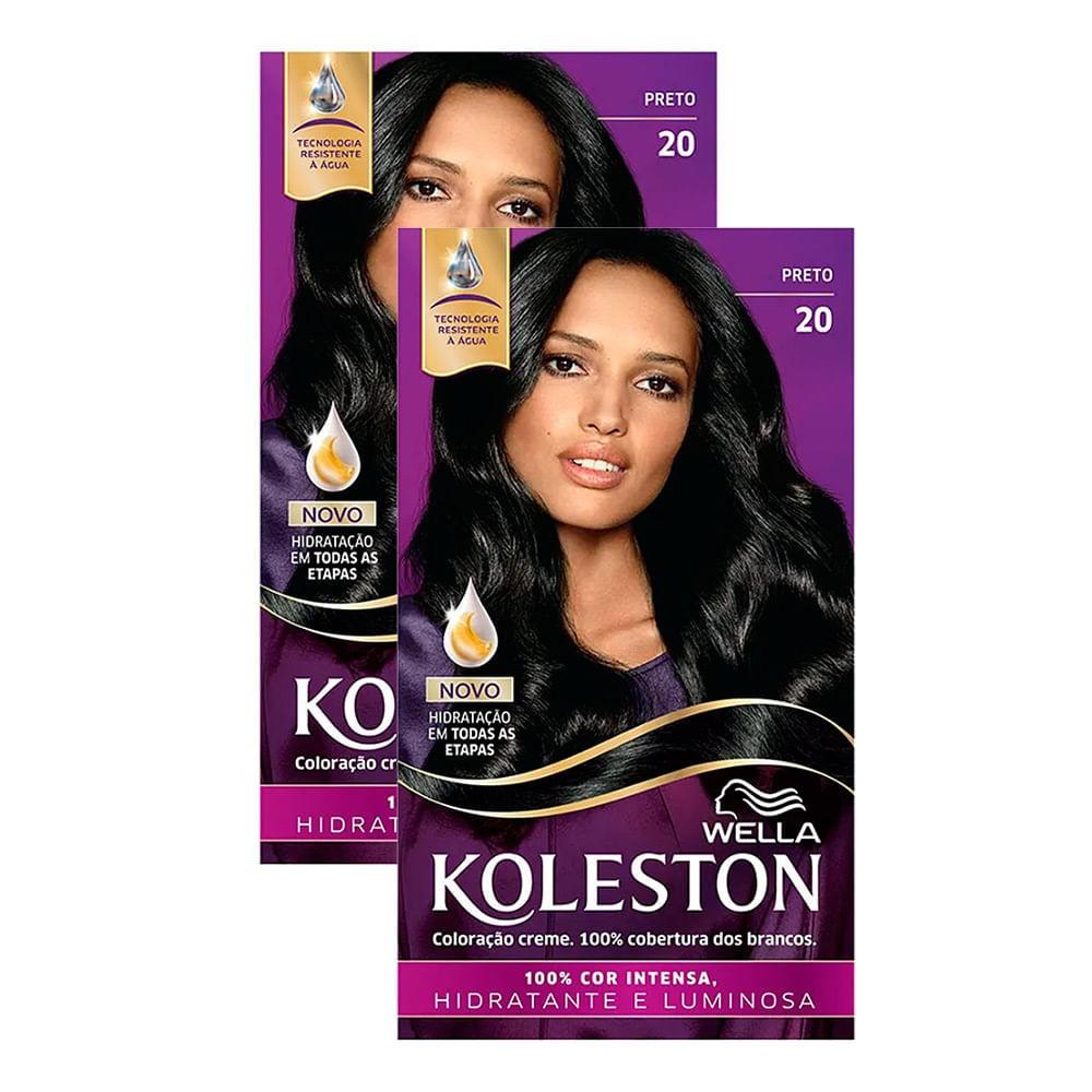 Koleston Preto 20: Kit com 2 Tinturas Wella