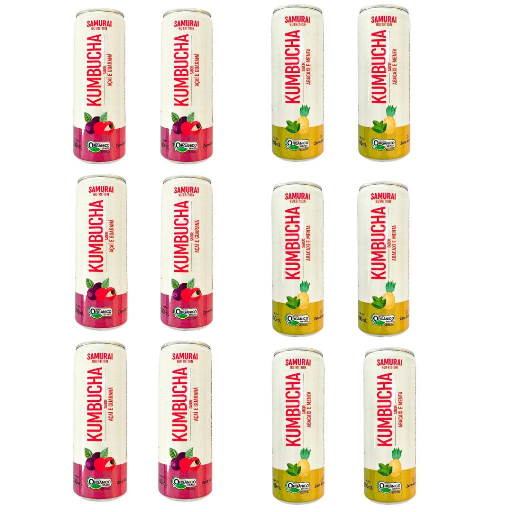 Kombucha Samurai Nutrition: Kit com 12 Latas de 350ml
