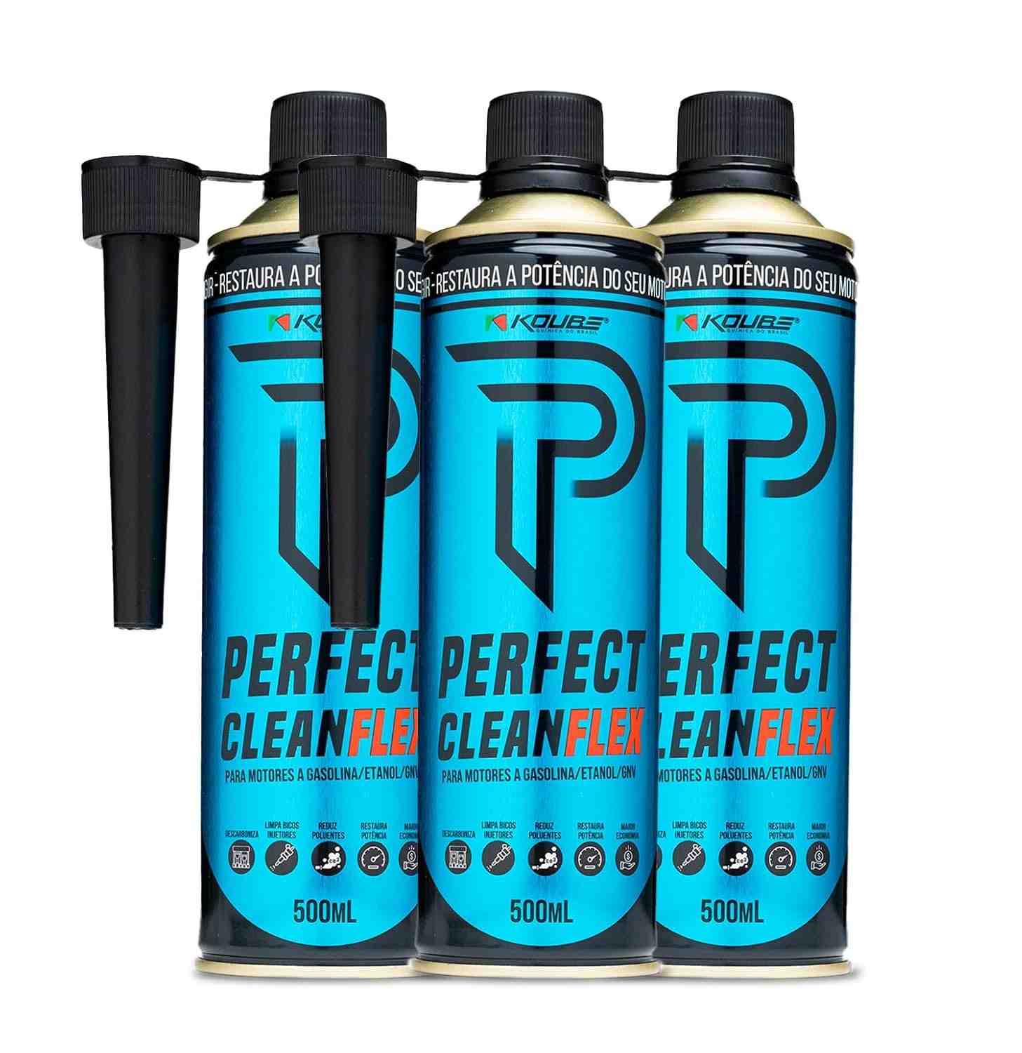 Kit 3x Perfect Clean Flex 500ml KOUBE: Limpeza Profunda e Proteção para o Sistema de Alimentação do seu Carro