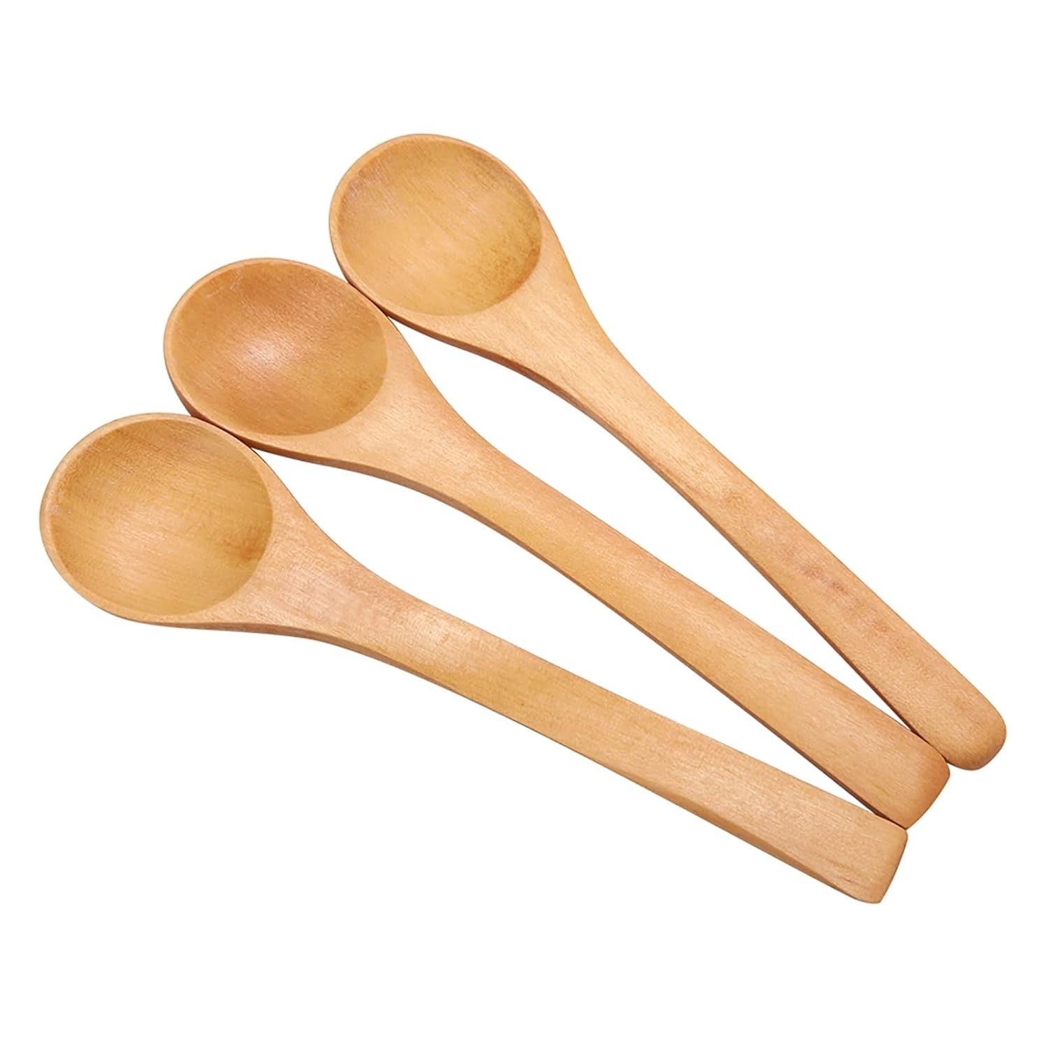 KUIDAMOS Mini Colher Infantil Segura e Ecológica - 30 Peças em Madeira Natural com Design Antiderrapante