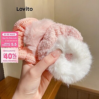 Laços de Cabelo Lovito: Kit 7 Peças Estampadas
