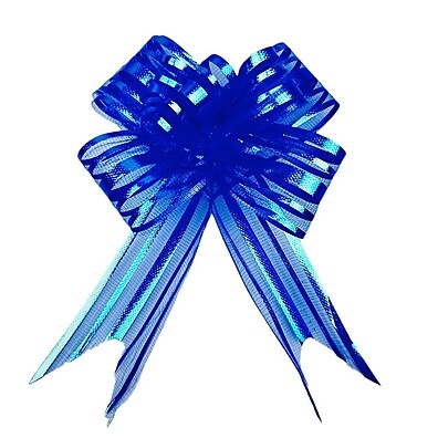 Laços de Organza Holográfica Azul Escuro: 100 Unidades