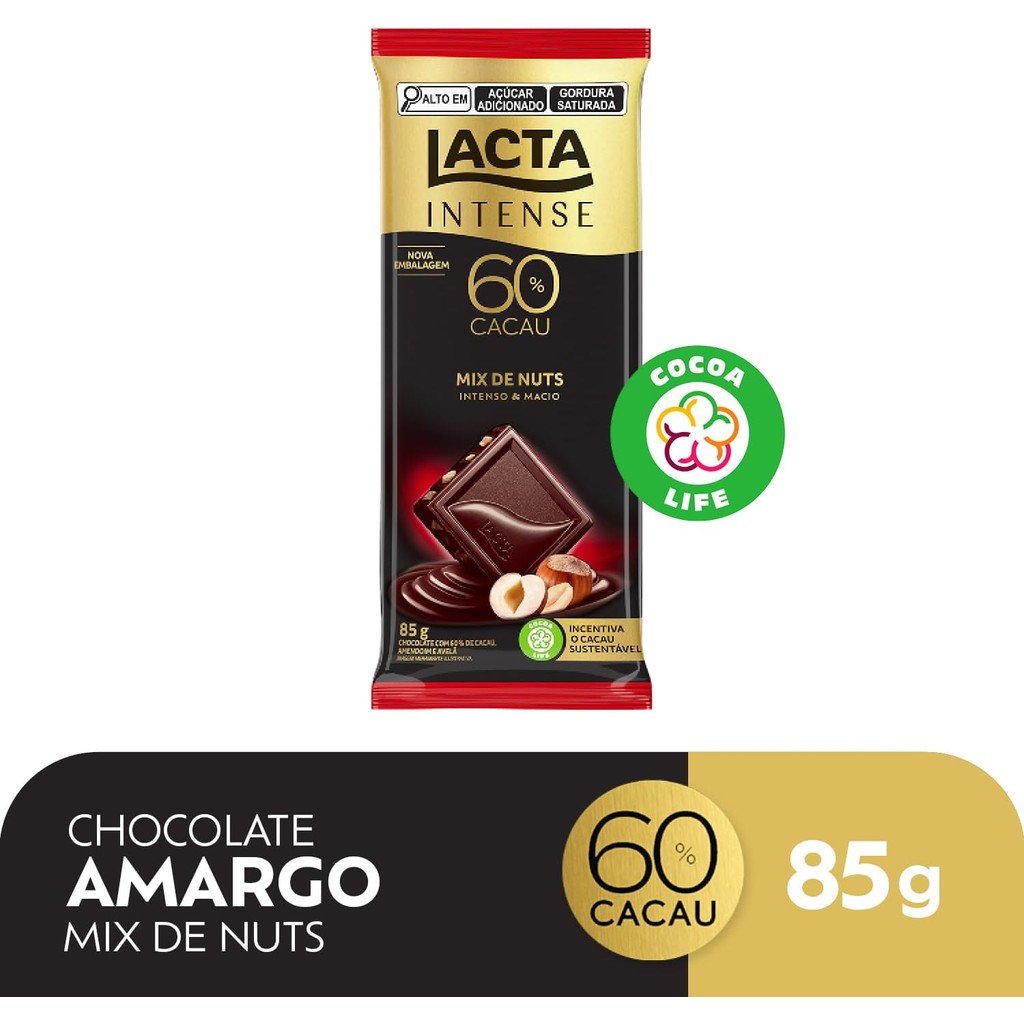 Lacta Intense 60% Nuts: Sabor Intenso e Crocância!