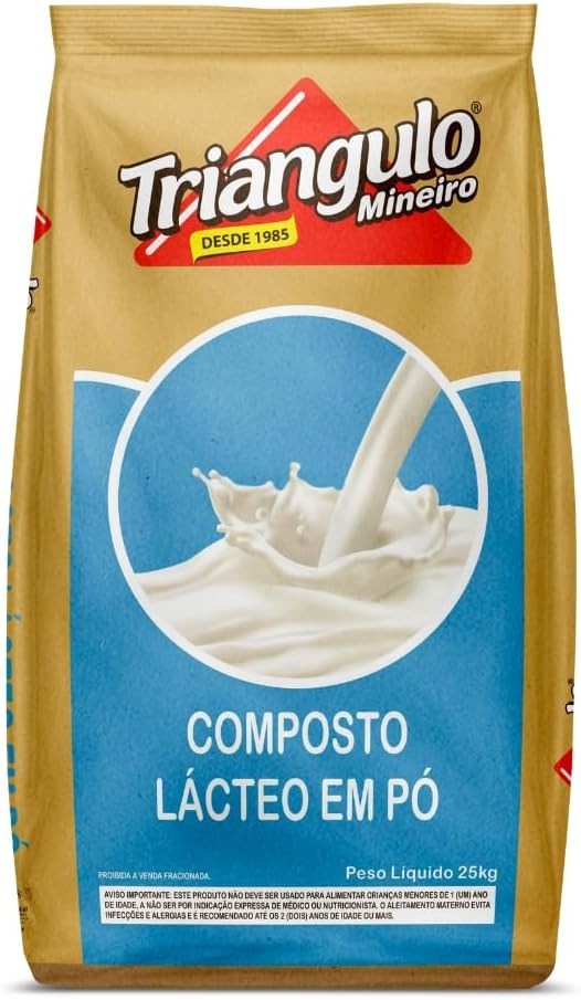 Composto Lácteo em Pó, Embalagem de 25kg, Triângulo.