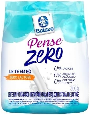 Leite em Pó Instantâneo Desnatado Batavo Pense Zero, Zero Lactose, 300g