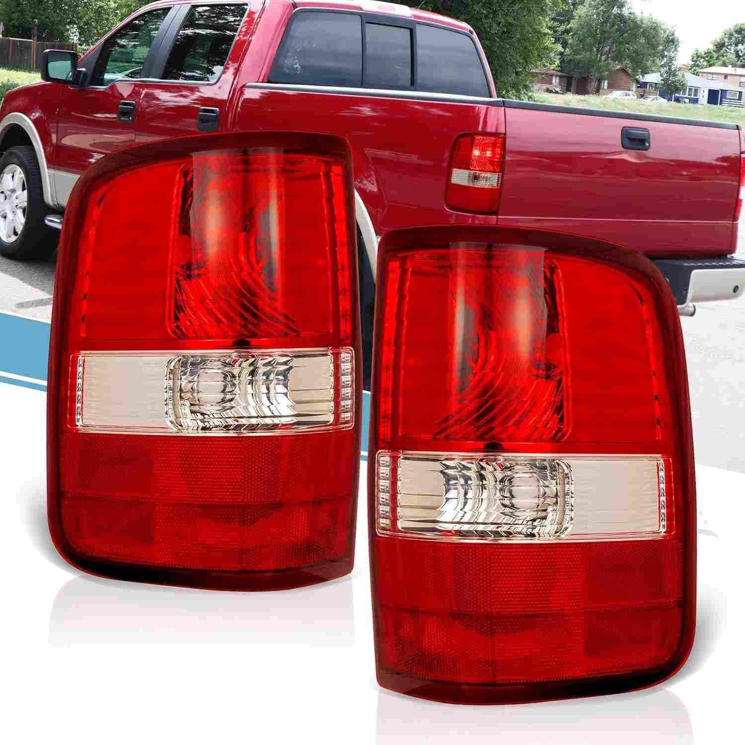 Conjunto de Lanternas Traseiras VPIMOZO para Ford F-150 2004-2008 | Lado Motorista e Passageiro