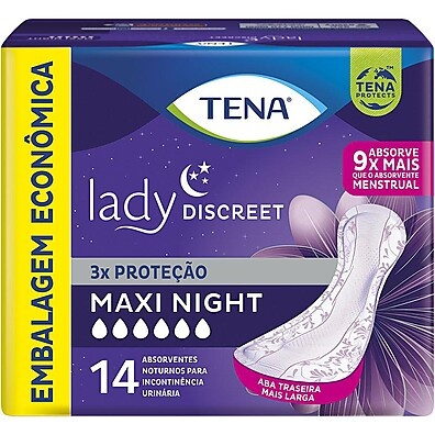 Lady Discreet Maxi Night: Absorvente Noturno para Incontinência