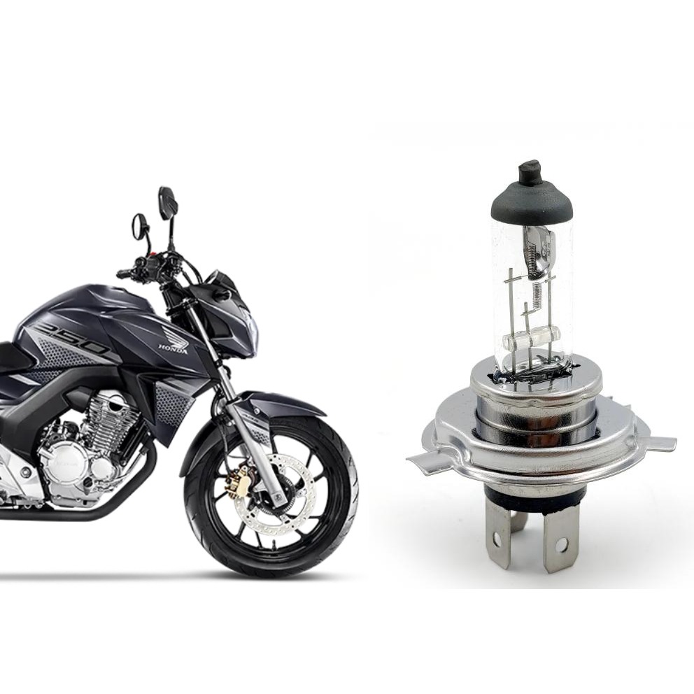 Lâmpada Farol Biodo H4 12x55/60W para CB250F, Twister e XRE300