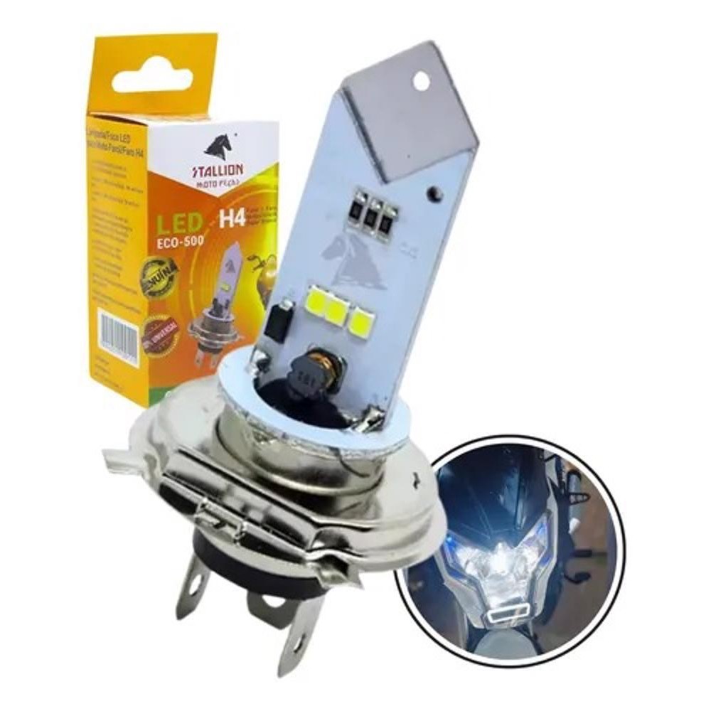 Lâmpada Farol Stallion 2 LED H4 12W: Iluminação Potente e Universal