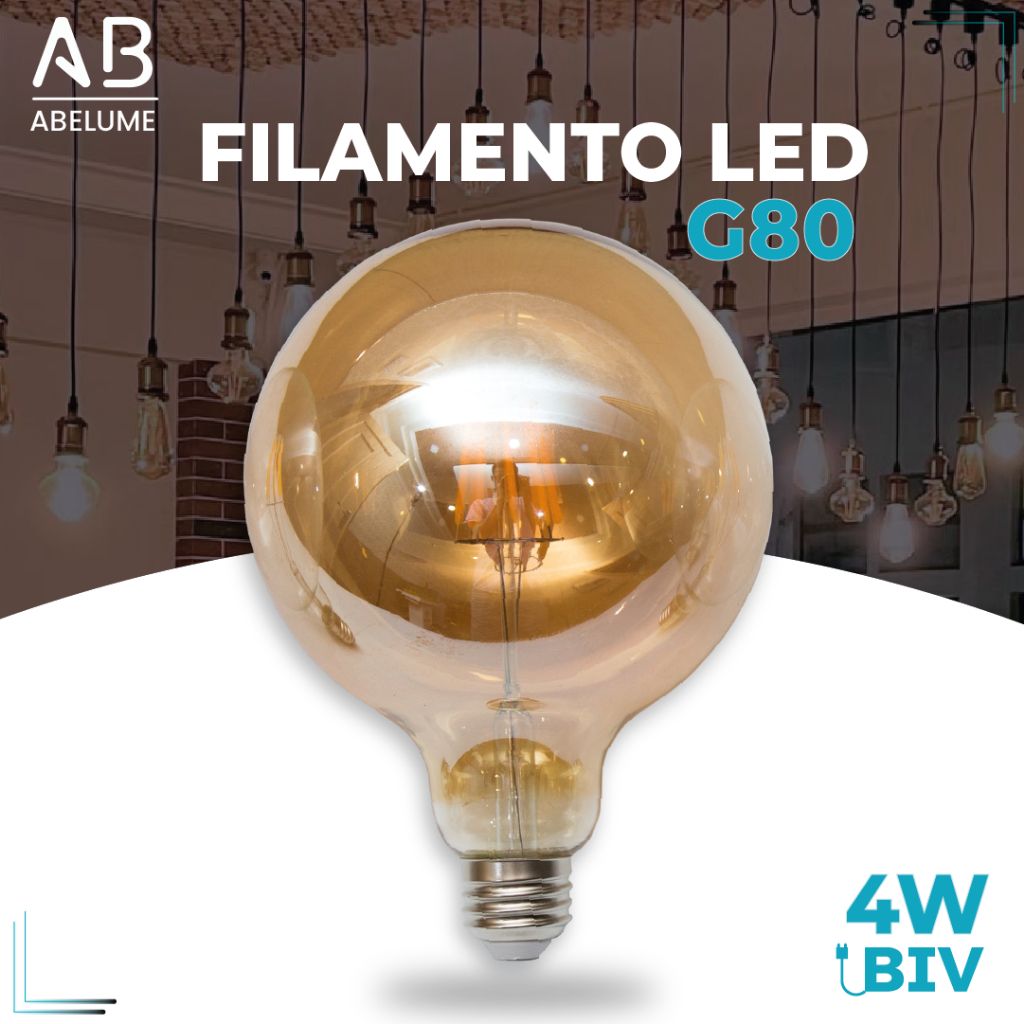 Lâmpada Filamento LED G80: Charme Retrô e Economia