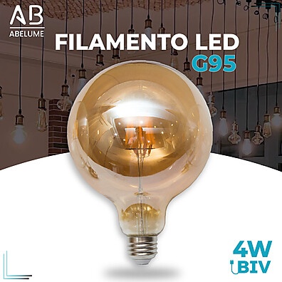 Lâmpada Filamento LED G95: Charme Retrô e Economia!