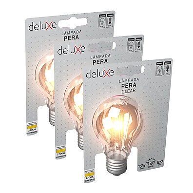 Lâmpada Filamento LED: Kit 3 Deluxe 15W