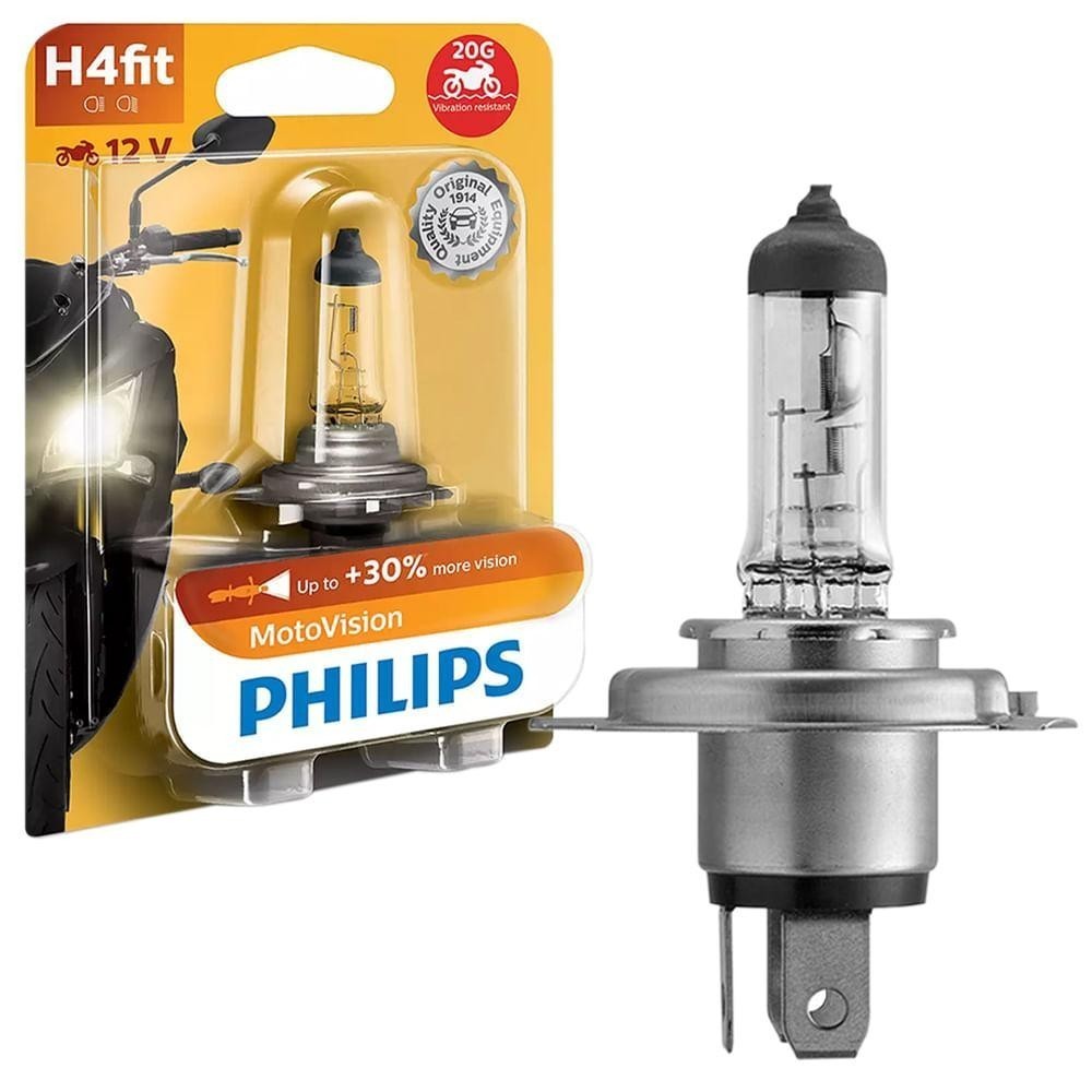 Lâmpada H4 Philips Motovision: Iluminação Superior!