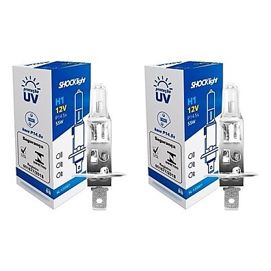 Lâmpada Halógena H1 12V 55W Shocklight - Kit 2 Unidades