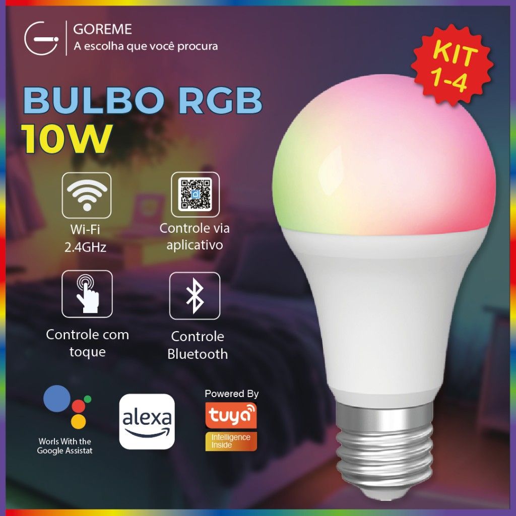 Lâmpada Inteligente RGB: Cores e Controle!
