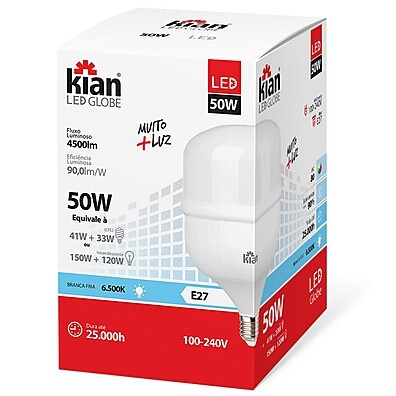 Lâmpada LED 50W Globe Kian: Iluminação Eficiente!