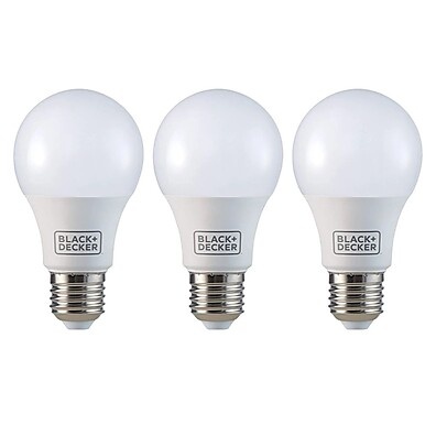 Lâmpada LED A60 Black+Decker: Kit 3, 11W, Luz Branca