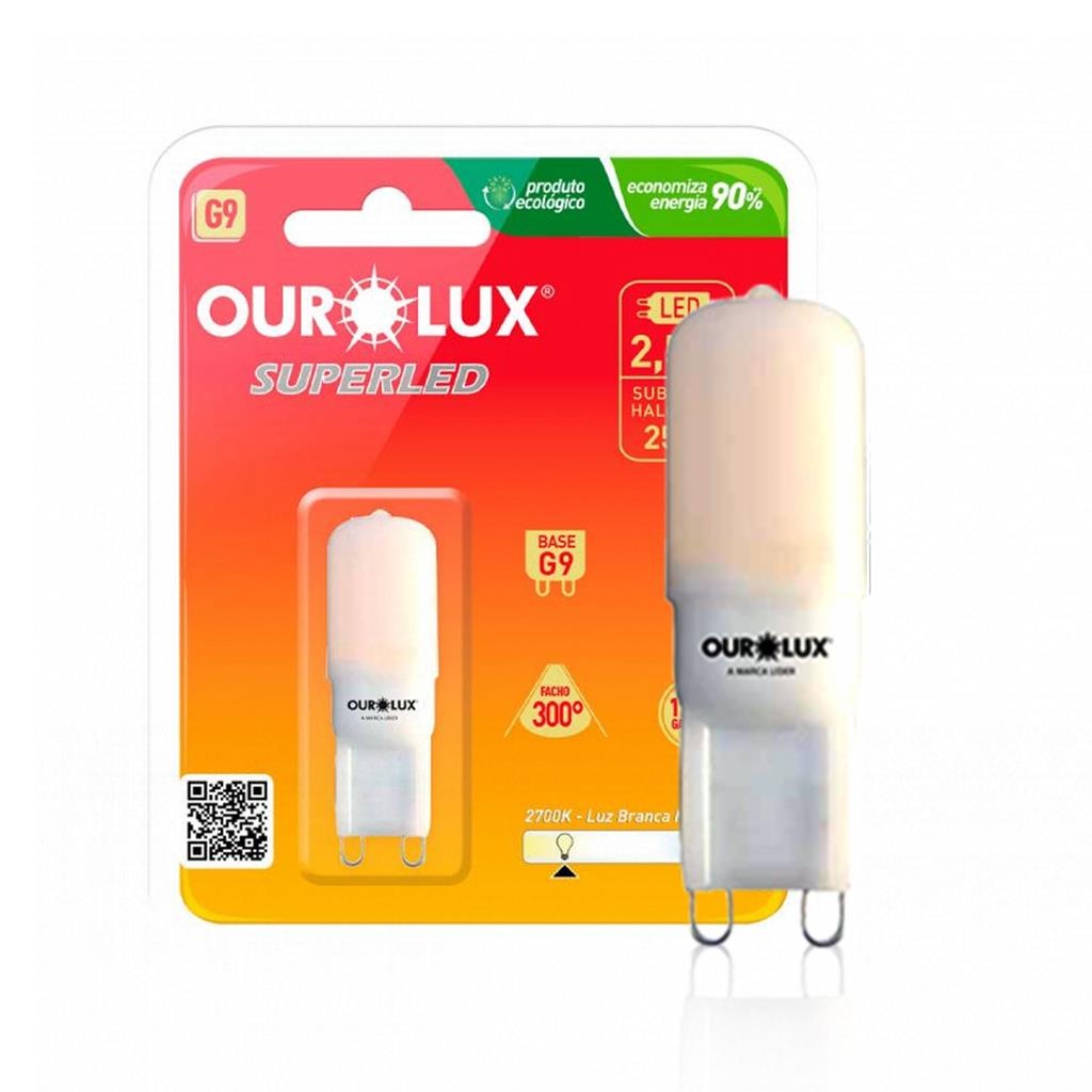 Lâmpada LED Bipino G9 2,5W 127V 2700K: Luz Amarela Econômica