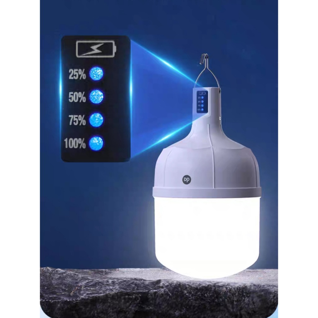 Lâmpada LED Bulbo 38W com Luz de Emergência 4000mAh e USB Recarregável