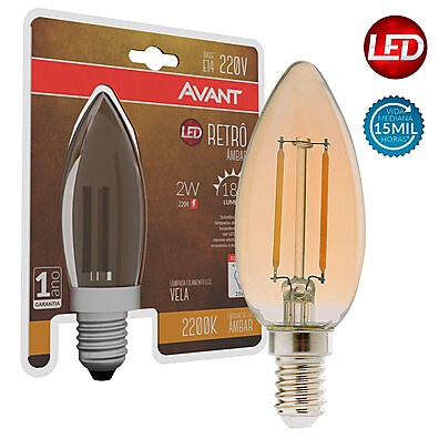 Lâmpada LED Filamento Retrô E14: Charme Vintage!