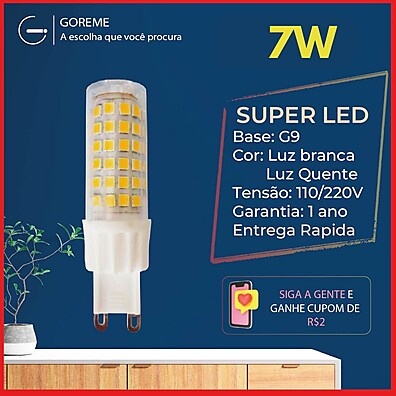Lâmpada LED G9 7W 110V/220V: Branco Frio e Quente para Arandelas