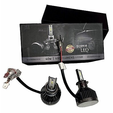 Lâmpada LED H3 6000K: Iluminação Ultra Forte!