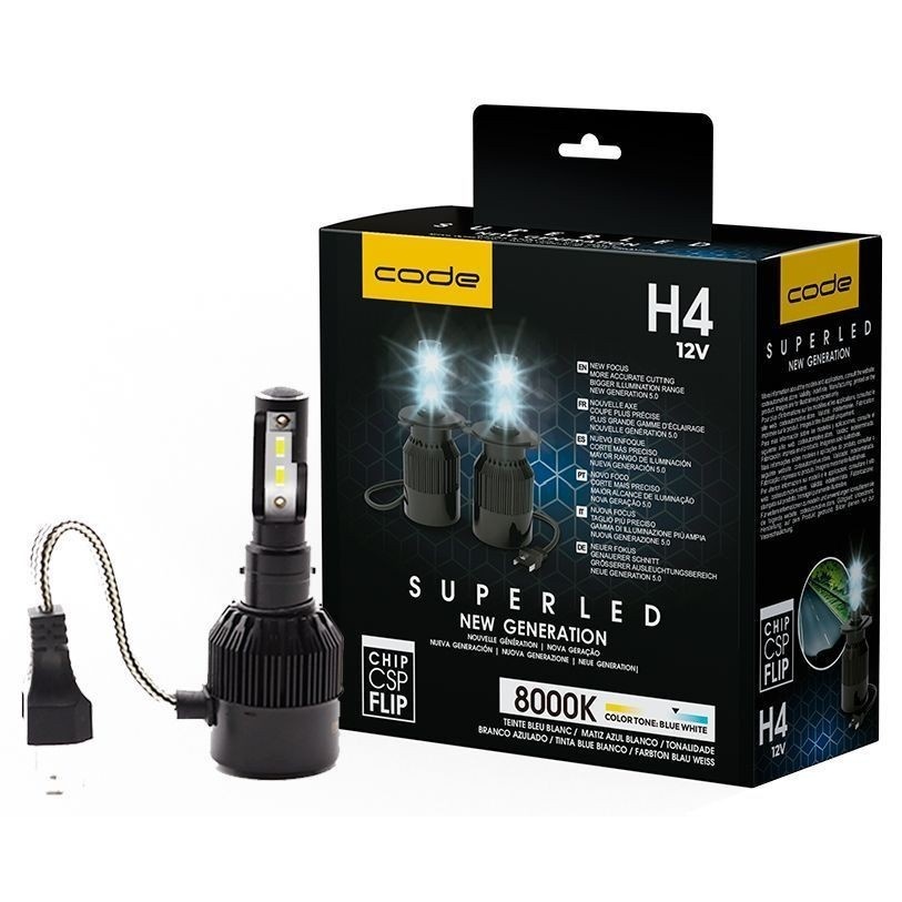 Lâmpada LED H4 8000K: Iluminação Incrível!