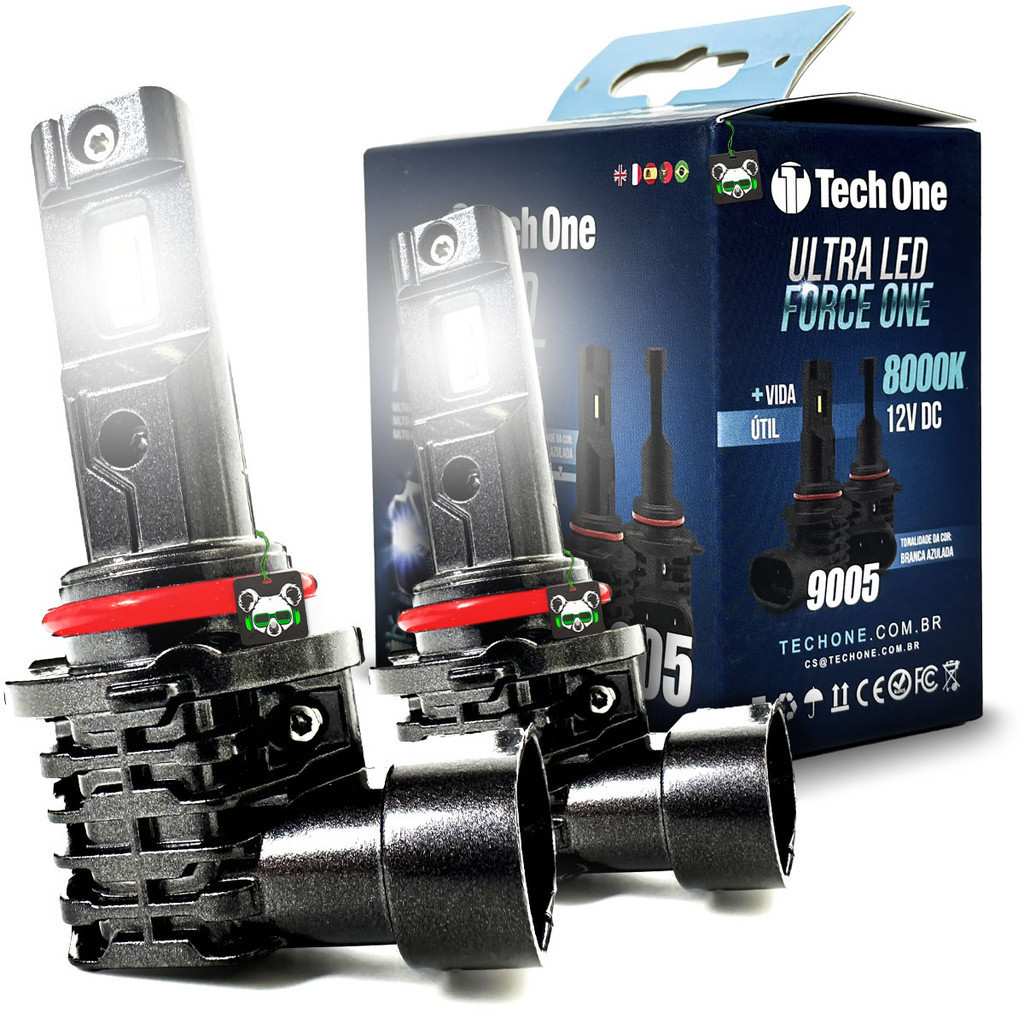 Lâmpada LED HB3 Force One 8000K: Ilumine com Potência!