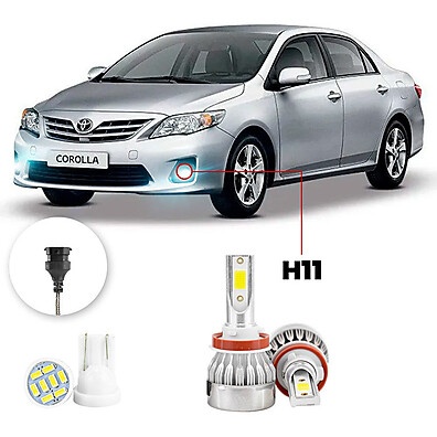 Lâmpada LED Milha Toyota Corolla 2012-2014 20000lm