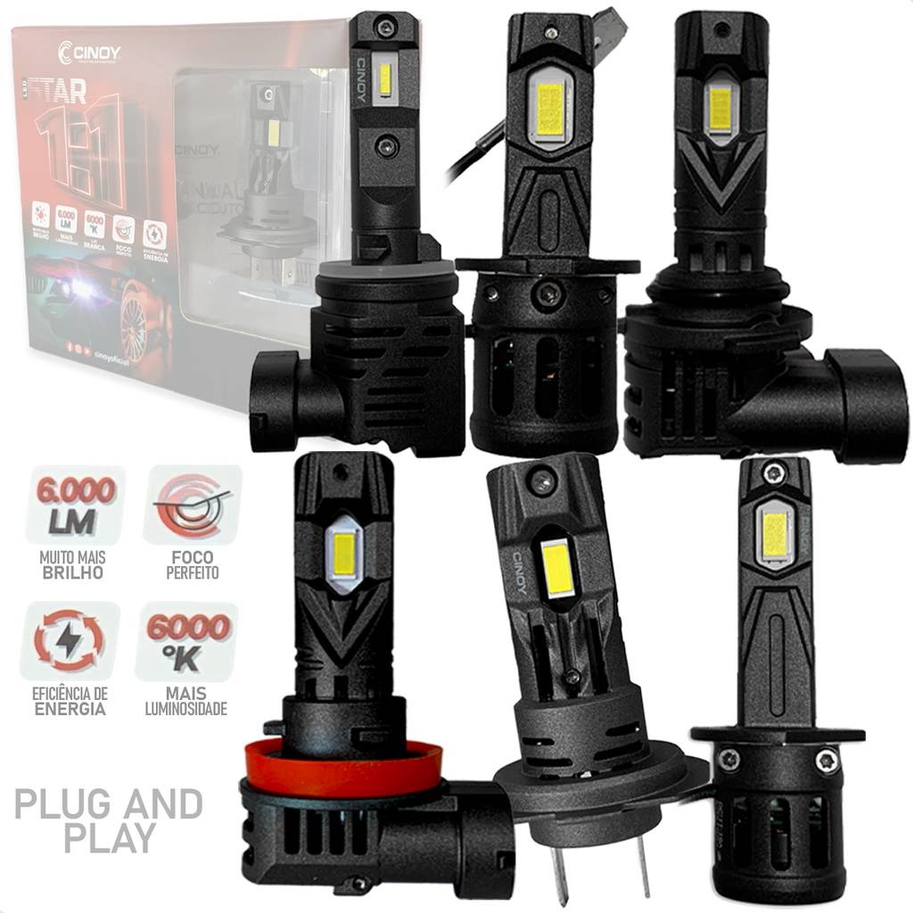 Lâmpada LED Star Mini: Iluminação Automotiva 6000K